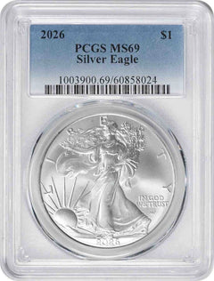 2026 $1 American Silver Eagle MS69 PCGS-1