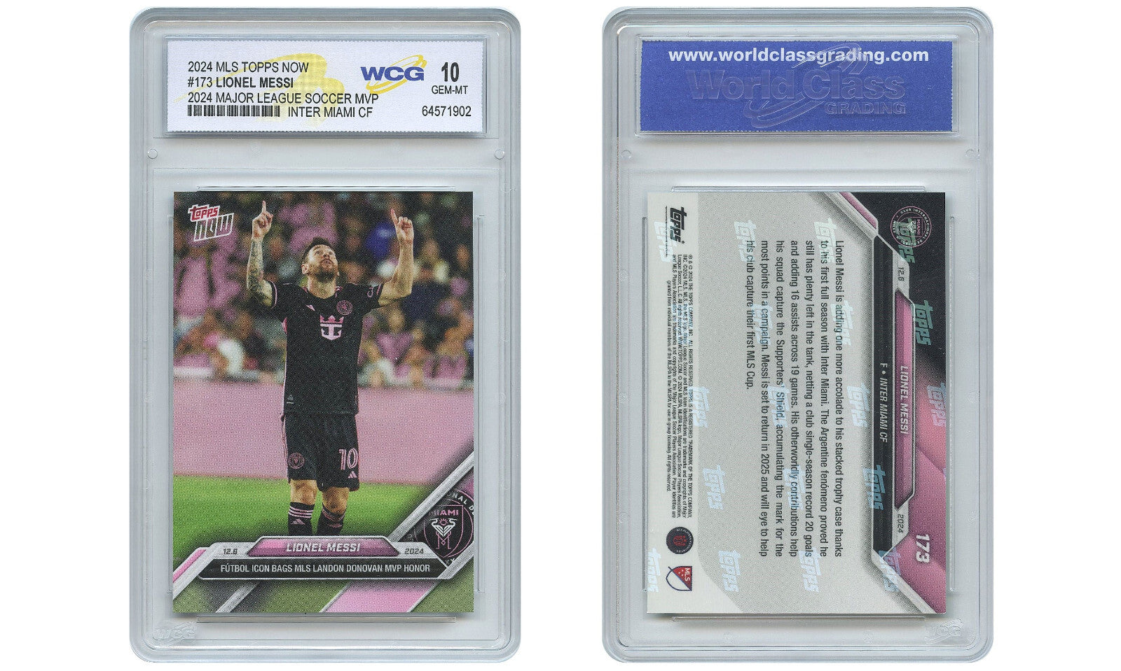 2024 MLS Topps Now LIONEL MESSI Soccer League MVP Card #173 - Graded GEM-MINT 10-1