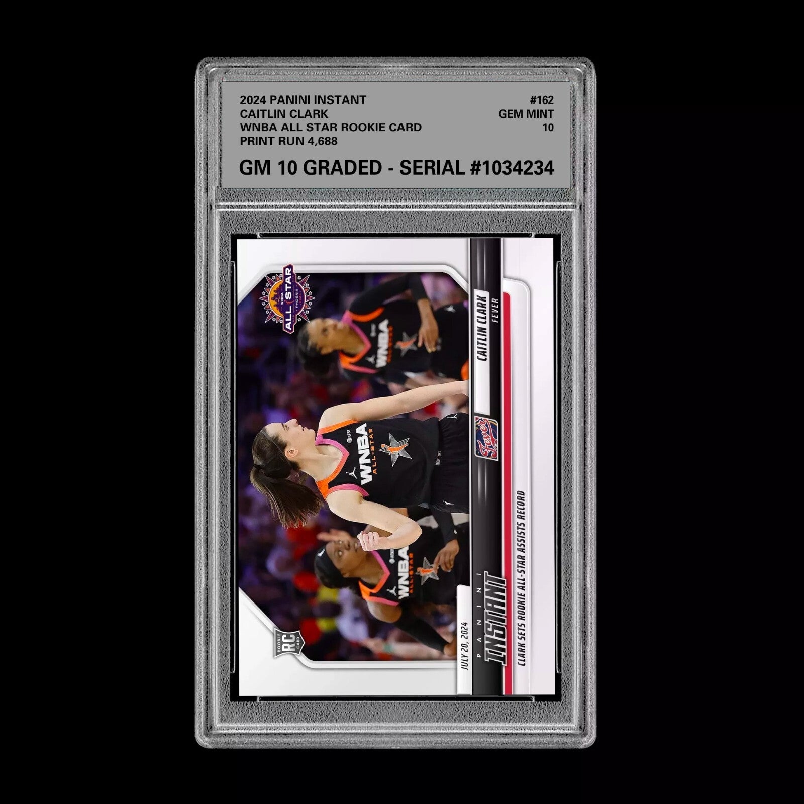 Graded 10 Caitlin Clark #162 RC WNBA ALL STAR BADGE Rookie 2024 Panini Instant-1
