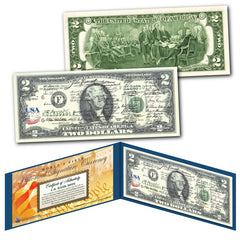 Declaration of Independence HISTORICAL SIGNATURES America 250 Genuine US $2 Bill-2