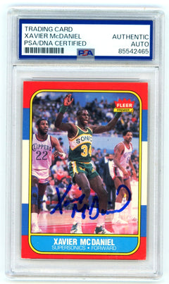 Xavier McDaniel 1986-87 Fleer Basketball 72 Signed Rookie RC PSA Authentic Auto-1