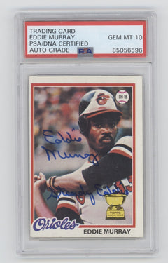 Eddie Murray 1978 Topps #36 Rookie RC Steady Eddie Insc Signed PSA 10 Auto HOF-1