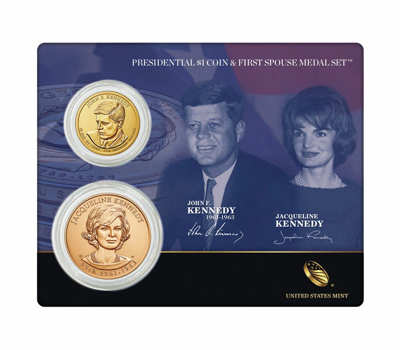 2015 Presidential John F. Kennedy $1 Coin And First Spouse Medal Set-3