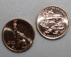 2023 P + D American Innovation Indiana Indy Race Car $1 Golden 2 Coin UNC Set-5