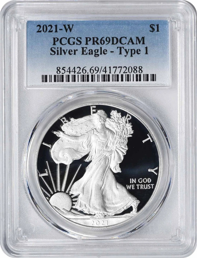 2021-W $1 American Silver Eagle Type 1 PR69DCAM PCGS-1