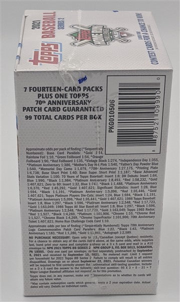Factory Sealed 7 Pack Blaster Box 2021 Topps Series 2 Baseball Cards-3
