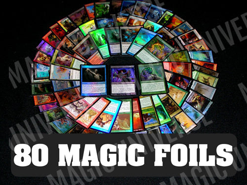 80 Assorted Foil MTG Magic: The Gathering Cards – All Foils Including Foil Rares – Collector’s Set Trading Cards Hobby Pack Rare Promo Cards