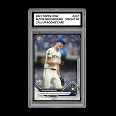Graded 10 Jacob Misiorowski - 2025 TOPPS NOW #402 RC Rookie Call Up Card-1