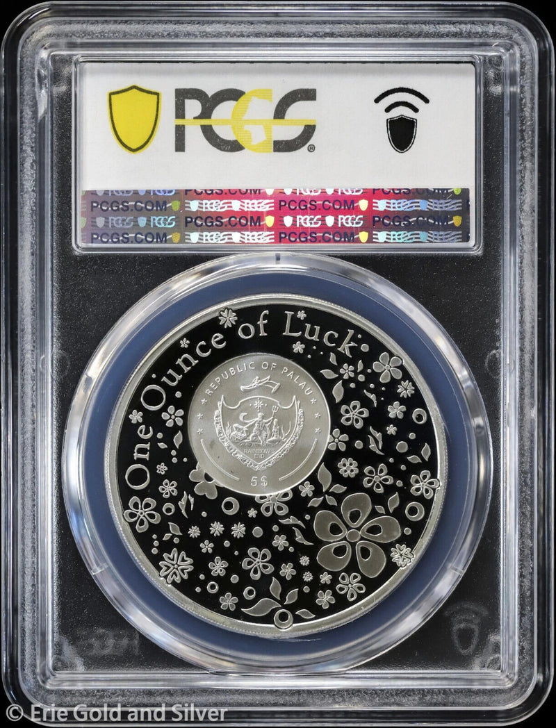 2025 $5 Palau Proof Four Leaf Clover 1 oz Silver Coin PCGS PR 70 DCAM-3