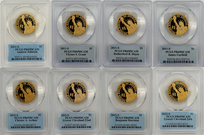 2011 - 2012 S 8 Coin Presidential $1 PCGS 69 Proof Dollar Set-3