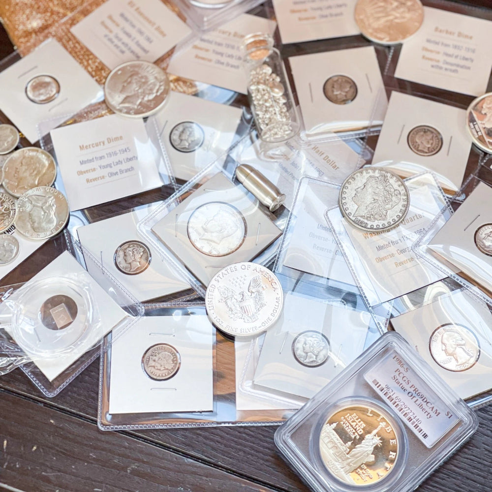 Lote de monedas antiguas mixtas | Liquidación | Monedas de plata estadounidenses al 90 % | Centavo de trigo-3