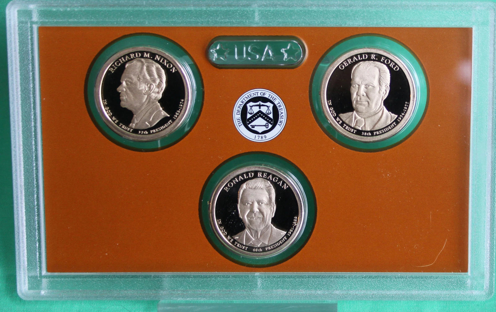 2016 Presidential $1 Coin Proof Set US Mint 3 Golden Dollars NO COA and NO Box-3
