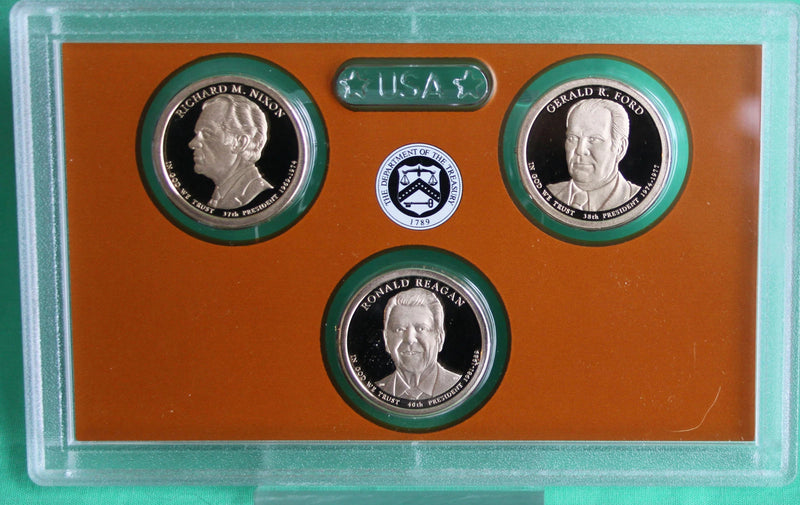 2016 Presidential $1 Coin Proof Set US Mint 3 Golden Dollars NO COA and NO Box-3