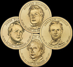 A 2010 Presidential Dollar COMPLETE 4 Coin Set Brilliant Uncirculated US Mint-3
