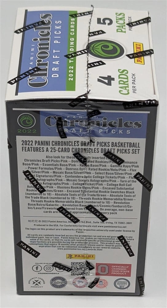 Blaster Basketball Cards 2022-23 Panini Chronicles Draft Picks Sealed Box, 20 Cards, 5 Packs, 4 Cards Per Pack, Rookie Inserts Parallels-5