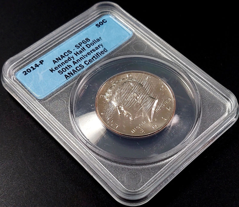 2014 P Satin Finish Kennedy Half Dollar certified SP 68 by ANACS!-3