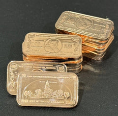 TUBE OF 20 X 1 OZ .999 FINE COPPER BARS BULLION 20 RANDOM PICK-3