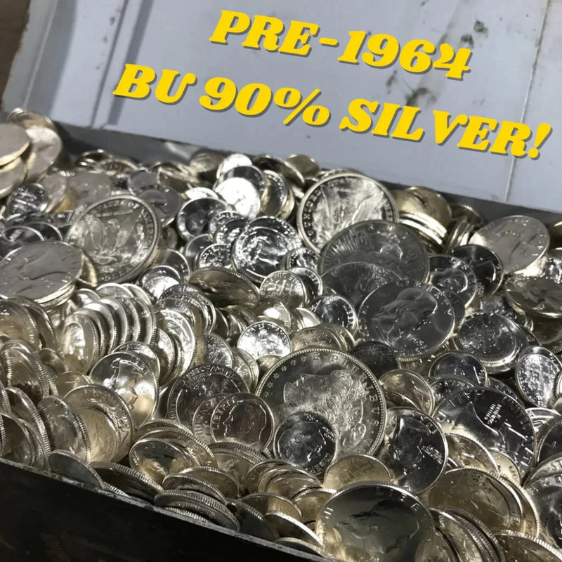 ✯90% SILVER US COINS LOT✯ UNC OLD SALE LOT BU ✯ ESTATE Pre 1964 BULLION BAR 2+✯-3