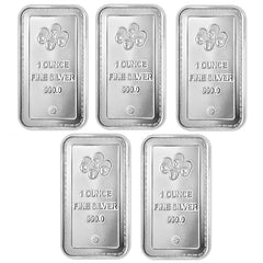 Lot of 5 1 OZ .999 Fine Silver Collectible Bars with Protective Packaging, Premium Silver Bullion Style Keepsakes, Precious Metal Collection, Display Piece, Hobby Collection, Collector Gift, Souvenir Set-3