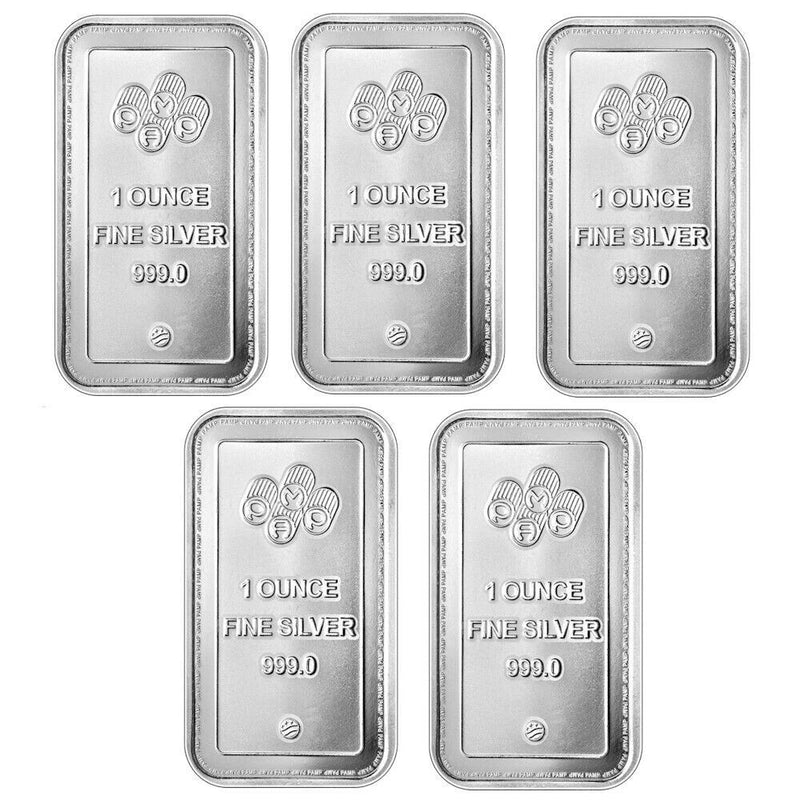 Lot of 5 1 OZ .999 Fine Silver Collectible Bars with Protective Packaging, Premium Silver Bullion Style Keepsakes, Precious Metal Collection, Display Piece, Hobby Collection, Collector Gift, Souvenir Set-3