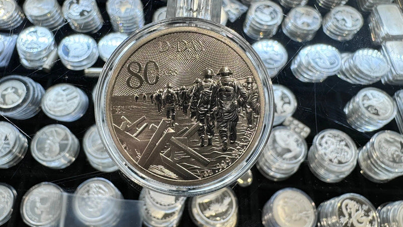 2024 Alderney 1 Pound Silver D-Day 80th Anniversary Coin 1 oz BU Capsule-3