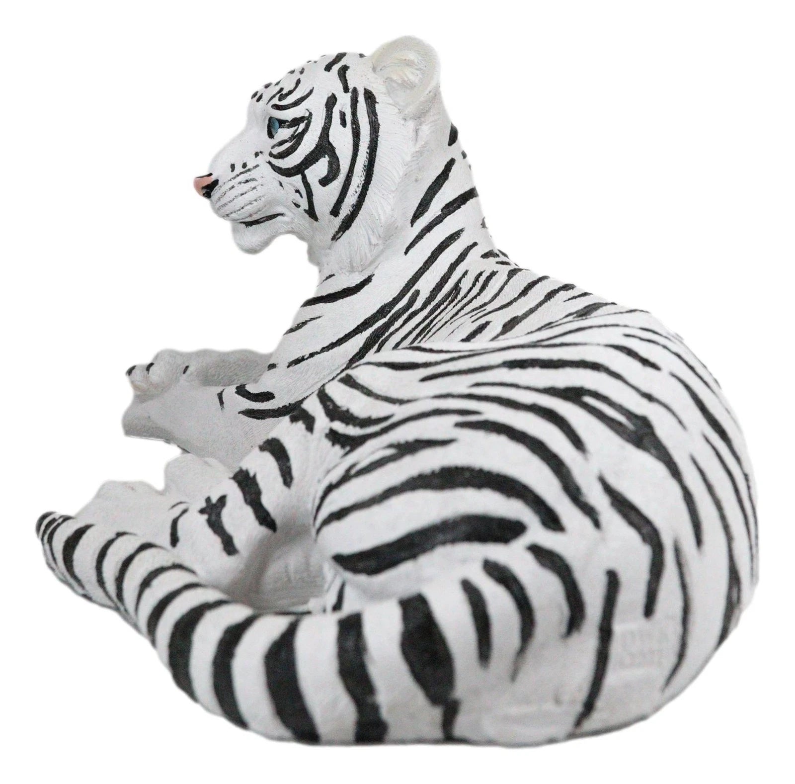 Large Siberian Ghost White Tiger Resting 15.5" Long Statue Home Garden Decor-6