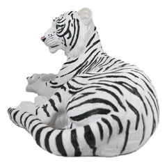 Large Siberian Ghost White Tiger Resting 15.5" Long Statue Home Garden Decor-6