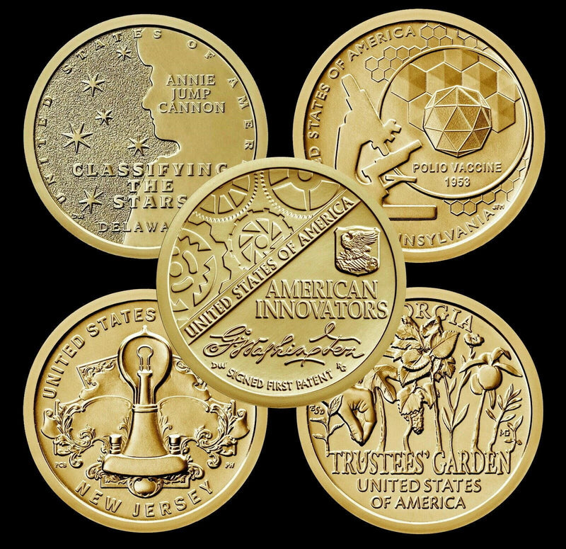 2018/2019 All 5 American Innovation Brilliant Uncirculated Dollar COMPLETE SET!-3