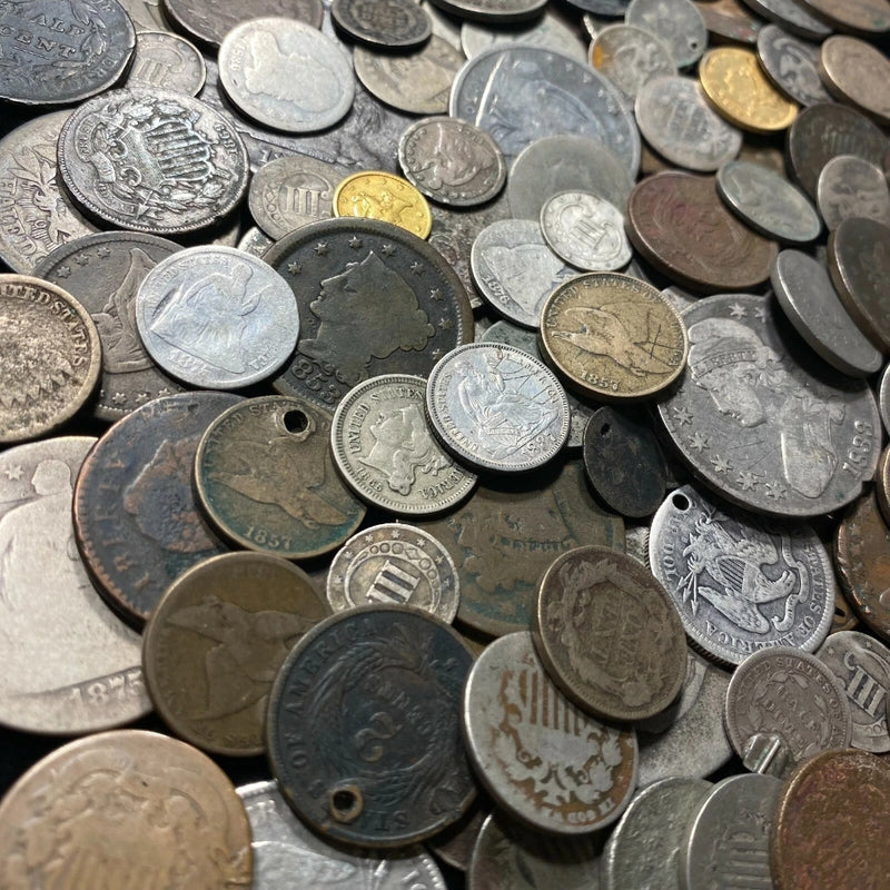 Estate Lot Old US Type Coin ✯ Cull Flying Shield Silver Seated P S O ✯-3