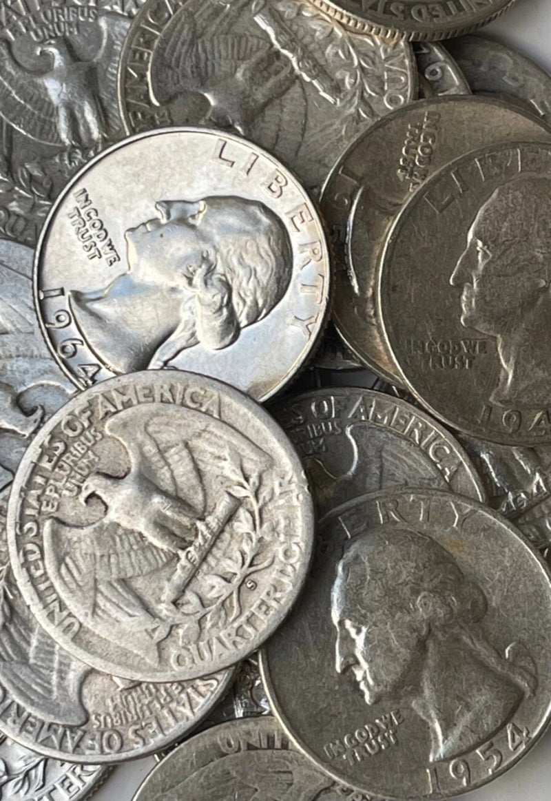 [Lote de 20 Monedas] 1/2 Rollo - Cuarto de Washington - 90% Plata - ¡Elige cuántas!-3