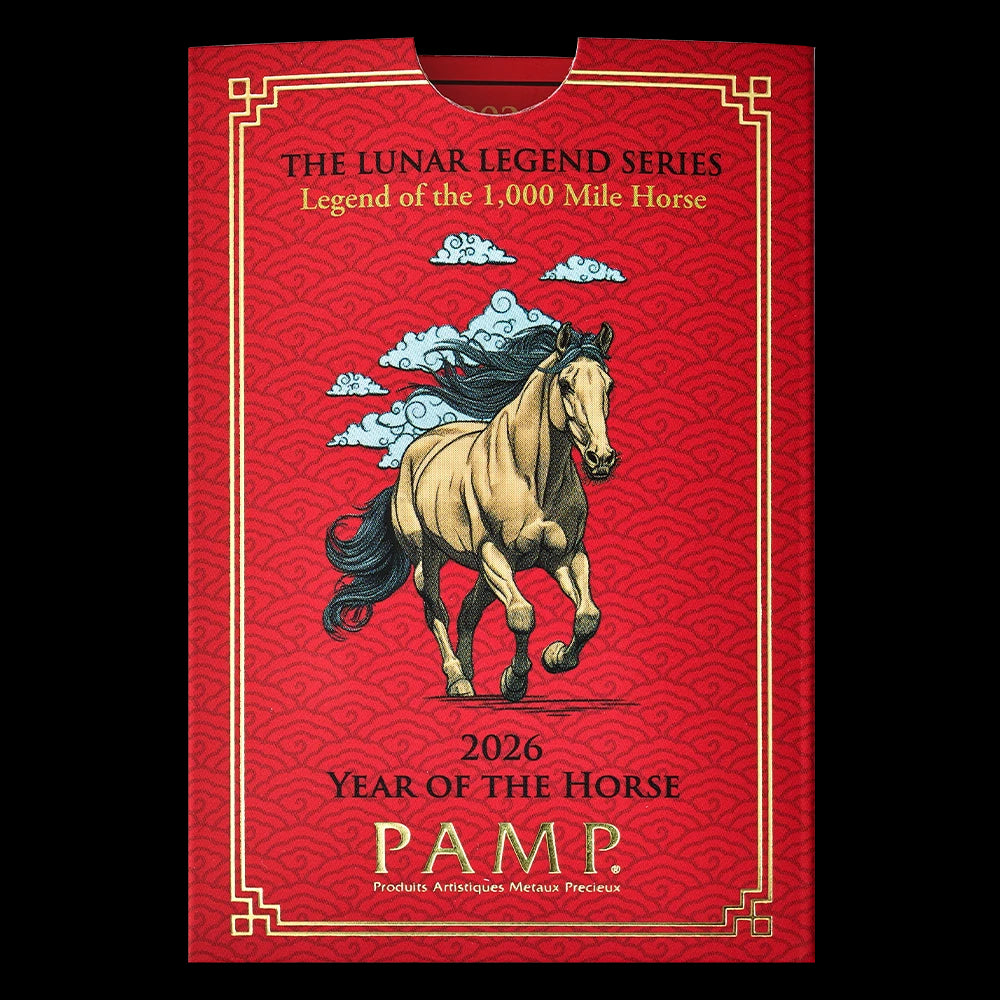 2026 PAMP 1 oz Silver Bar Lunar Legends Year of the Horse | In Assay Card-4