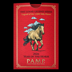 2026 PAMP 1 oz Silver Bar Lunar Legends Year of the Horse | In Assay Card-4