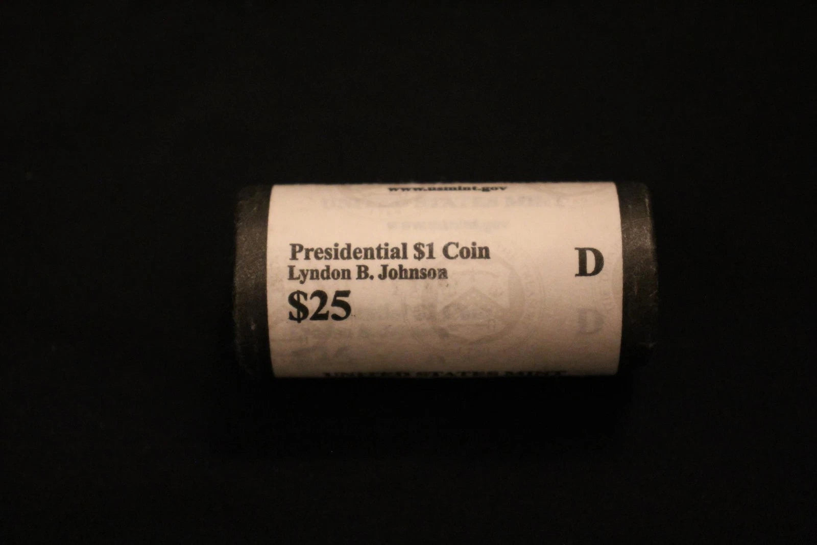 2015-D Lyndon B. Johnson Presidential $1 Coin Roll of $25 Unc US Mint BU Roll-3