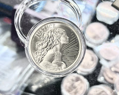 2023 X 1 oz .999 Fine JUSTICE Silver Round Silver Shield BU COIN IN CAPSULE FOB-3
