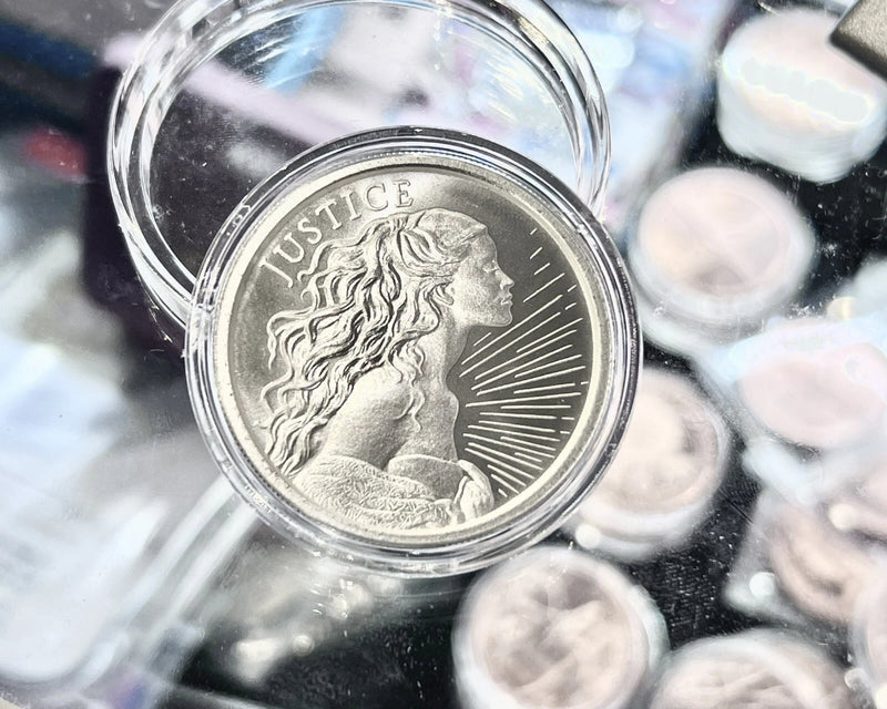 2023 X 1 oz .999 Fine JUSTICE Silver Round Silver Shield BU COIN IN CAPSULE FOB-3