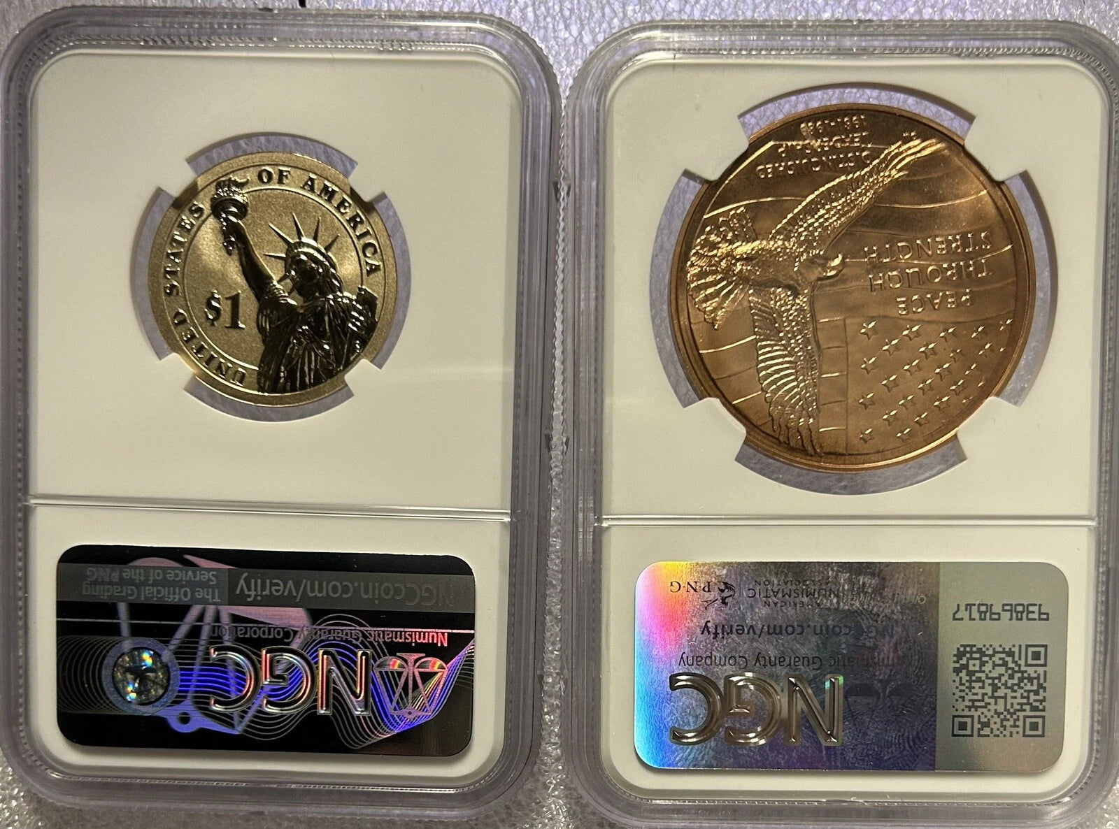 2016 C&C Ronald Reagan NGC Reverse PF 69 & Bronze Medal MS 69 RD-3