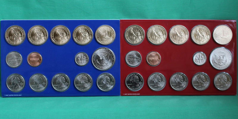 2007 P and D US Mint ANNUAL Uncirculated Coin Set 28 Coins Made in the USA-3