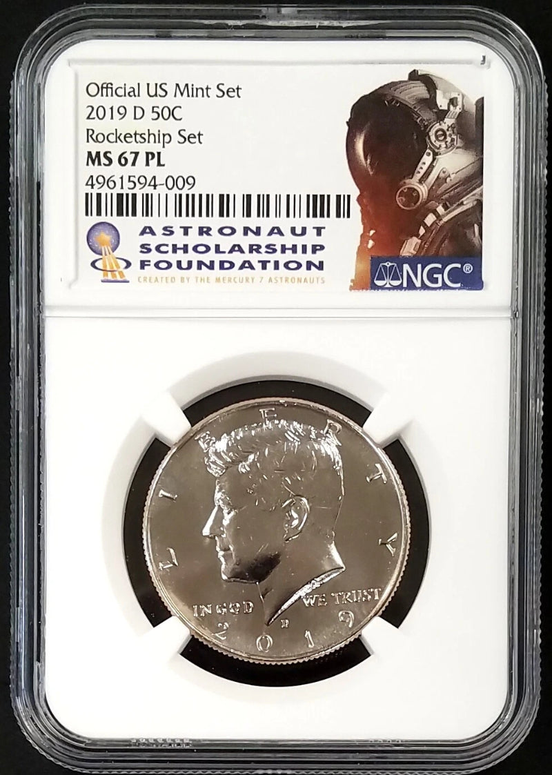 2019 D Kennedy MS 67 PL & 2019 S Proof Sacagawea PF 69 UC, Rocketship Set, ASF!-3