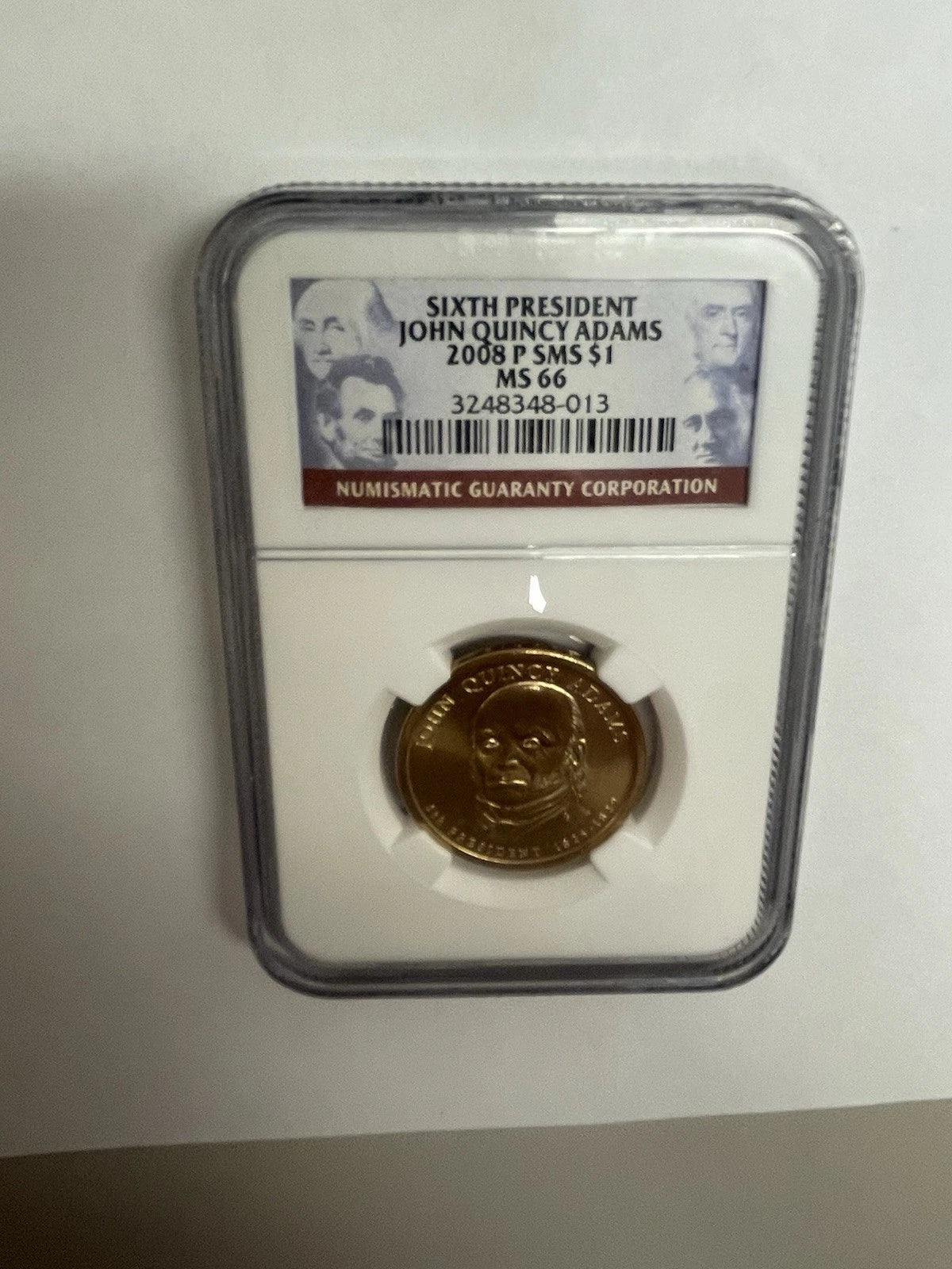 2008-P John Quincy Adams One Dollar SMS NGC MS66-3