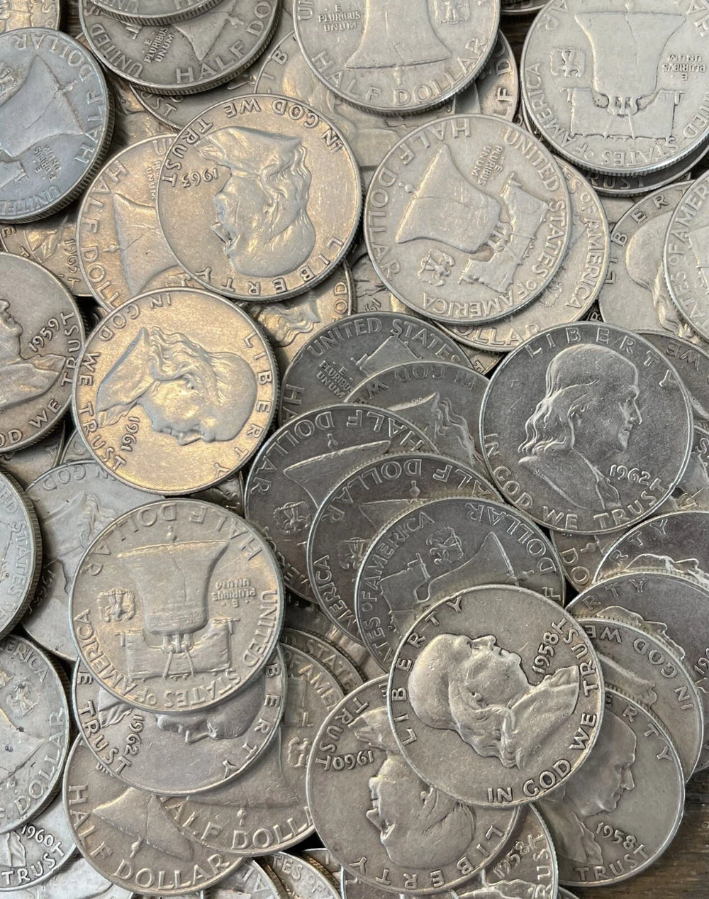 Medio dólar Franklin, 90 % plata, en circulación, elige cuántos ¡ENVÍO GRATIS!-3