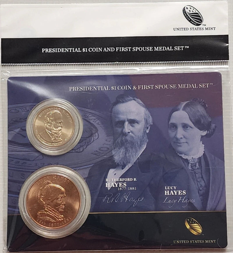 Presidential $1 Coin and Spouse Medal Set: Rutherford & Lucy Hayes-3