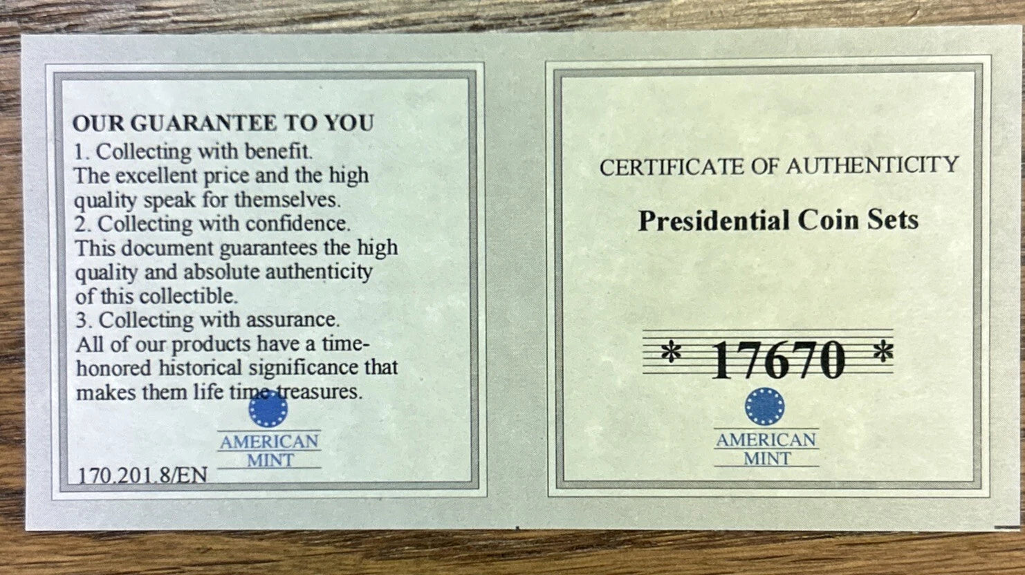 President Proof Set Abraham Lincoln $1 Coin +24k Gold Plated Medal American Mint-3