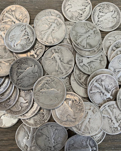 Moneda de medio dólar Walking Liberty, 90 % plata, circulada. ELIGE LA CANTIDAD. ENVÍO GRATIS.-3