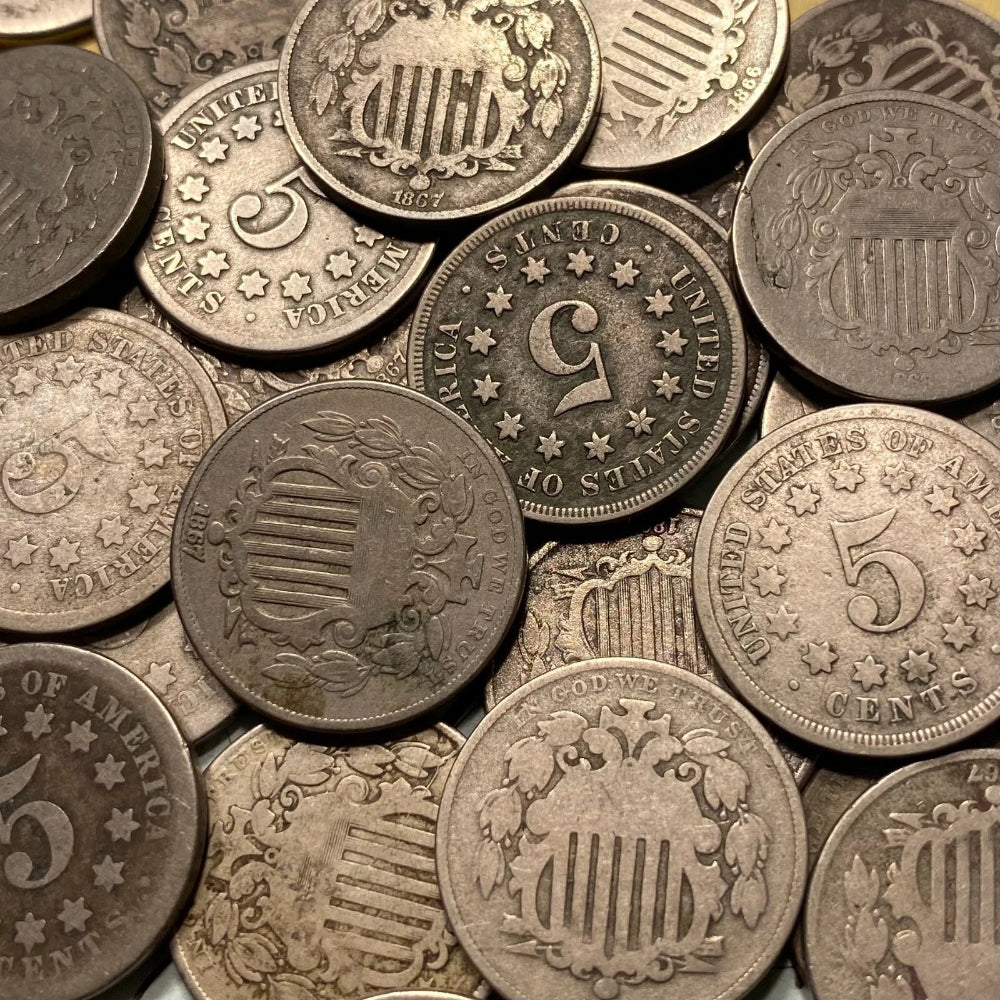 Estate Coin Lot Shield Nickel ✯ Old Rare US Type Rays 5c Hoard ✯-4
