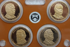 2012 S Presidential Dollar Proof Coin Set 4 Golden Dollars $1 with Box and COA-3
