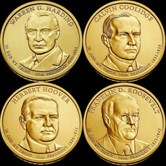2014 P&D 8 Coin full Set Harding Coolidge Hoover Roosevelt Presidential Dollar-3