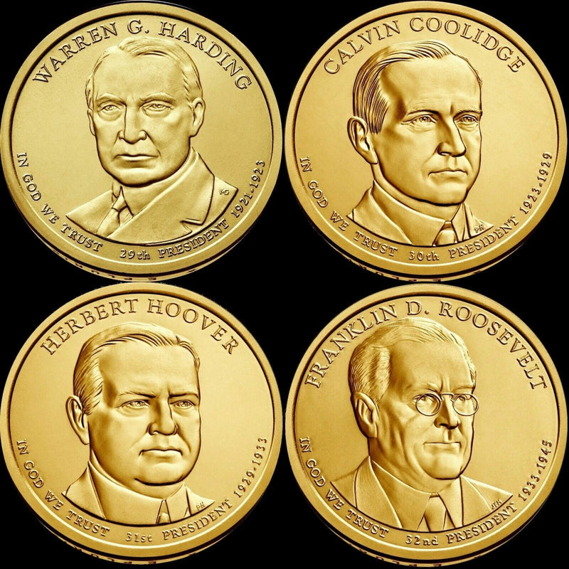 2014 P&D 8 Coin full Set Harding Coolidge Hoover Roosevelt Presidential Dollar-3