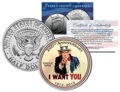 Uncle Sam "I Want You" 200th Anniversary JFK Half Dollar US Colorized Coin-1
