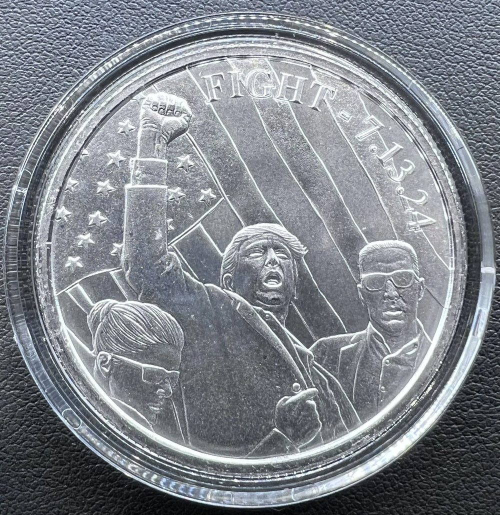 1 Oz .999 Fine Silver TRUMP " Trump fight, fight" Coin Limited Edition-7