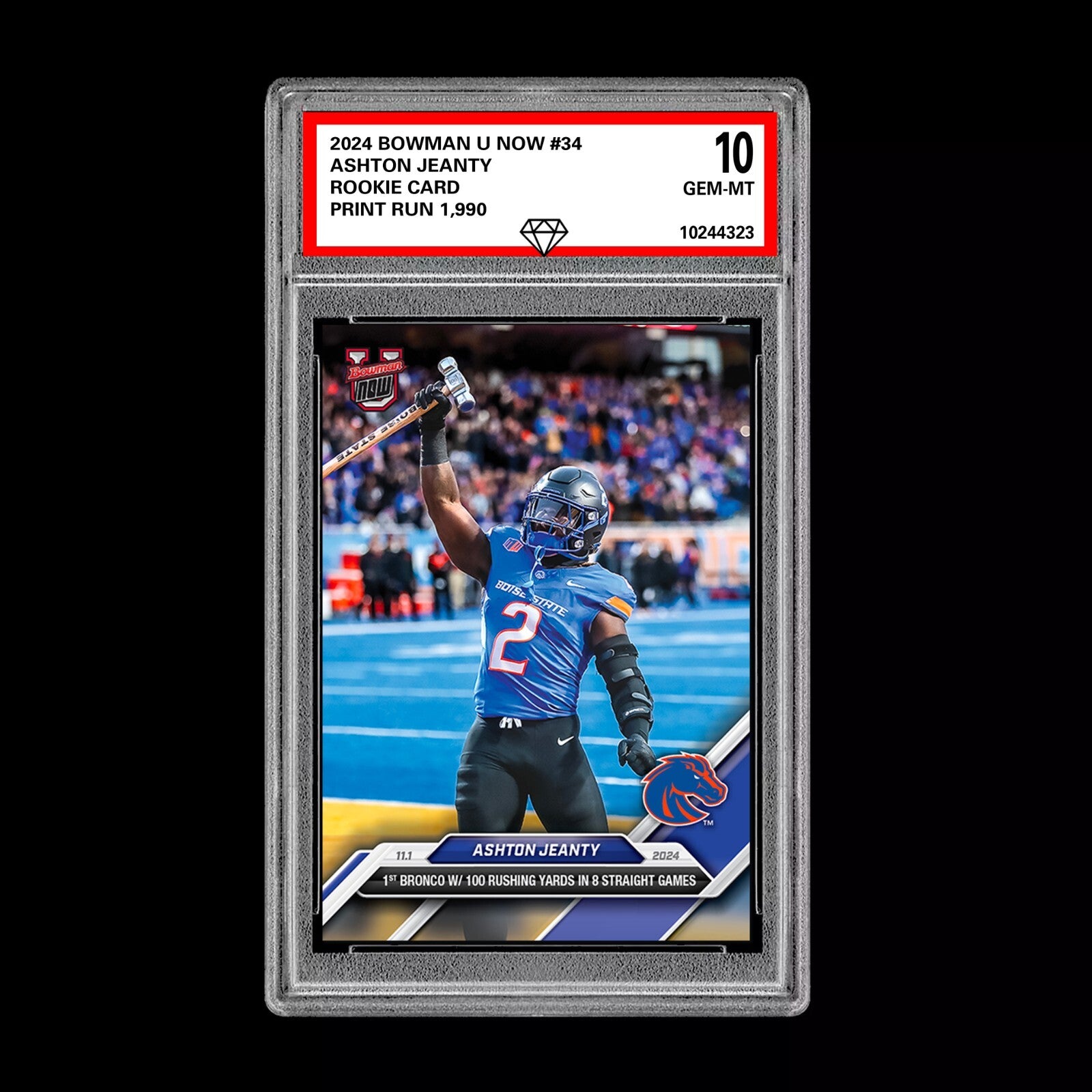 Ashton Jeanty RC 2024 Bowman U Now 1st Graded 10 NCAA Rookie Card #34 Heisman-1